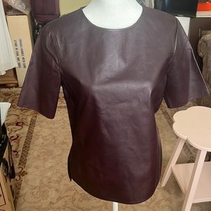 Leather Vince shirt. Purple/brown color